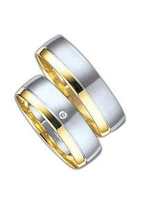 Firetti Trauring "Schmuck Geschenk Gold 375 Hochzeit Ehering Trauring "LIEBE"", 17, ohne Brillant, Gelbgold 375-Weißgold 375, 6mm, gold, Gelbgold