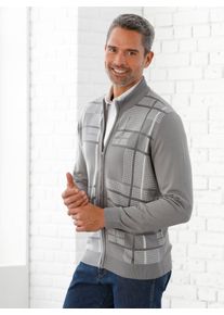 CLASSIC Herren Cardigan, grau, Gr. 54, gemustert, mehrfarbig, unifarben, 100% Polyacryl, Strickjacken