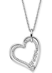 Engelsrufer Damen Kette mit Anhänger "With Love, Forever, Herz, ERN-FOREVER-ZI", Silber 925 (Sterlingsilber), L: 50cm B: 1,33mm, silber, Silber 925