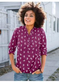 Inspirationen Damen Schlupfbluse, lila, Gr. 38, gemustert, mehrfarbig, bedruckt, 100% Baumwolle, Blusen