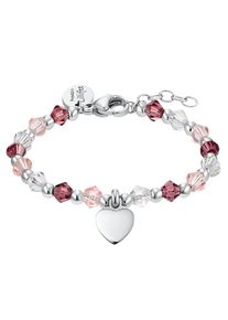 Mädchen Armband "Herz, 2034005", Edelstahl, rosa, Prinzessin Lillifee, Edelstahl, Armbänder, mit Glasstein