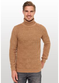 Rusty Neal Herren Rollkragenpullover, braun, casual, Gr. XL, unifarben, 70% Polyacryl, 30% Baumwolle, Pullover, in modischem Design