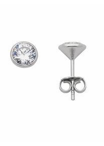 Adelia´s ADELIA ́S Damen Paar Ohrhänger "925 Silber Ohrringe Ohrstecker mit Zirkonia Ø 6,5 mm", Damen, Silber 925 (Sterlingsilber), silber, Silber 925