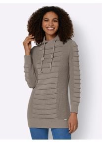 Casual Looks Damen Longpullover "Longpullover", grau, Gr. 36, unifarben, 50% Baumwolle, 50% Polyacryl, Pullover
