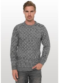 Rusty Neal Herren Strickpullover, grau, casual, Gr. M, meliert, 70% Polyacryl, 30% Baumwolle, Pullover, mit schönem Muster