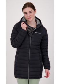 DEPROC Active Damen Steppjacke "GILMOUR II LONG", grau, sportlich, Gr. 54, 100% Polyester, Jacken, auch in Großen Größen erhältlich