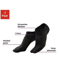 active by Lascana LASCANA ACTIVE Damen Sneakersocken, Gr. 35, schwarz, Obermaterial: 69% Baumwolle, 29% Polyamid, 2% Elasthan, uni, Socken, mit Mittelfußgummi