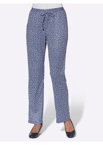 Classic Basics Damen Jerseyhose, blau, Gr. 40, gemustert, 100% Polyester, Hosen