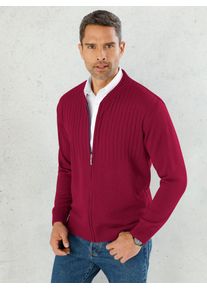 CLASSIC Herren Strickjacke, rot, Gr. 50, unifarben, 100% Polyacryl, Strickjacken