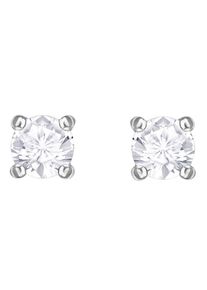 Swarovski Damen Paar Ohrstecker "Attract Round, weiss, rhodiniert, 5408436", Metall, silber, Metall, Ohrringe, mit Swarovski Kristall