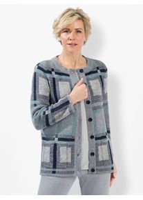 CLASSIC Damen Strickjacke, blau, Gr. 38, gemustert, mehrfarbig, 83% Polyacryl, 13% Polyamid, 4% Polyester, Strickjacken