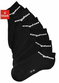 Kangaroos Damen Sneakersocken, Gr. 35, schwarz, Polyamid, Baumwolle, Elasthan, unifarben, Socken, mit Frottee innen