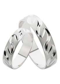 Firetti Trauring "Schmuck Geschenk Gold 375 Hochzeit Ehering "LIEBE"", 17,5, ohne Brillant, Weißgold 375, 5mm, weiß, Weißgold 375, Fingerringe, Made