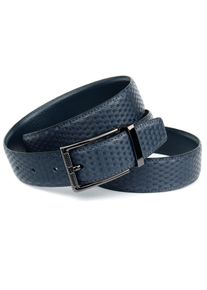 Anthoni Crown Damen Wendegürtel, blau, casual, Gr. 105, unifarben, Rindsleder, Gürtel