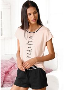 s.Oliver Damen Shorty, Gr. 36, schwarz, Single Jersey, Obermaterial: 100% Baumwolle, animal-print, Basic, Homewear-Sets, mit gestreiften Bündchen und