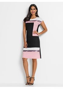 Inspirationen Damen Sommerkleid "Patchkleid", rosa, Gr. 36, gemustert, mehrfarbig, Jersey, Single Jersey, 95% Viskose, 5% Elasthan, Kleider