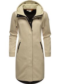 Ragwear Damen Kurzmantel "Letti Long Bonded", beige, sportlich, Gr. 6XL, Rippware, Material: 100% Polyester, Mäntel, Übergangsmantel aus Rippstrick