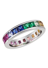 Firetti Damen Fingerring "Schmuck Geschenk Silber 925 Silberring Regenbogen", 52, Silber 925 (Sterlingsilber), 4,5mm, bunt, Silber 925
