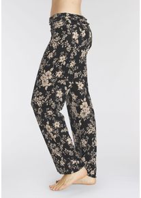 Buffalo Damen Haremshose, Gr. 32, schwarz, Web, Obermaterial: 100% Viskose, bedruckt, modisch, Hosen, mit gerafftem Umschlagbund