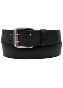 AnnaMatoni Damen Ledergürtel, schwarz, casual,klassisch,modisch, Gr. 95, unifarben, vintage, used, Antik-Look, Leder, Gürtel, Mit Doppeldorn-Schließe