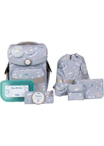 School-Mood Kinder Schulranzen "Timeless, Nordic Collection, Aqua", blau, Polyester, Rucksäcke, aus recyceltem Material