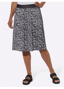 Classic Basics Damen Jerseyrock, schwarz-weiß, Gr. 40, geblümt, gemustert, unifarben, 50% Baumwolle, 50% Modal, Röcke