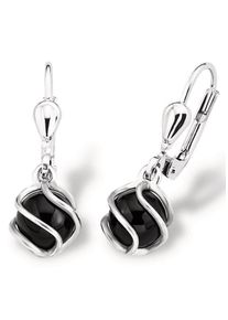 Amor Damen Paar Ohrhänger "2017170", Silber 925 (Sterlingsilber), silber, Silber 925 (Sterlingsilber), Ohrringe, Made in Germany, mit Onyx