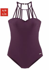Bruno Banani Damen Badeanzug, rot, Gr. 44, Polyamid, Badeanzüge, mit eleganter Ausschnittvariante