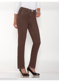 Classic Basics Damen 5-Pocket-Jeans, braun, Gr. 42, unifarben, 97% Baumwolle, 3% Elasthan, Jeans