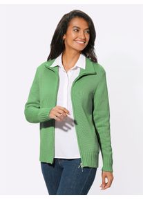 Casual Looks Damen Strickjacke, grün, Gr. 40, unifarben, 50% Baumwolle, 50% Polyacryl, Strickjacken