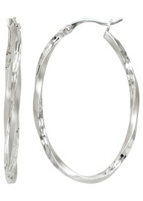 Jobo Damen Paar Creolen, Silber 925 (Sterlingsilber), silber, Silber 925 (Sterlingsilber), Ohrringe, oval 925 Silber