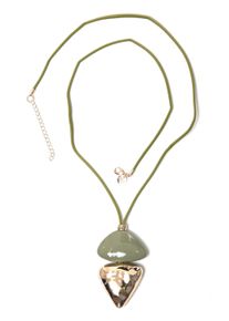 Damen Lange Kette "Beate", grün, Basic, Collezione Alessandro, Metall, Halsketten, mit opulenten Behang
