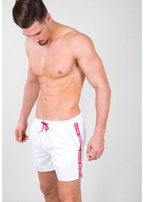 Herren Shorts "Alpha Industries Men - Shorts RBF Tape Swim Short", weiß, Gr. XS, Alpha Industries, Obermaterial/Futter: 100% Polyester, Hosen