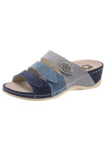 MUBB Damen Pantolette, Gr. 37, blau, Veloursleder, klassisch, Schuhe