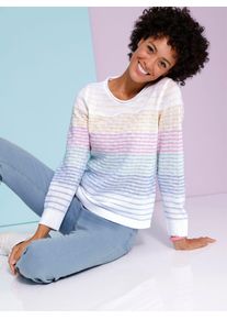 Classic Basics Damen Strickpullover "Langarm-Pullover", bunt, Gr. 46, gemustert, mehrfarbig, gestreift, 100% Polyacryl, Pullover