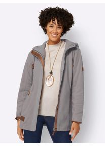 Casual Looks Damen Fleecejacke, grau, Gr. 38, unifarben, meliert, 100% Polyester, Jacken