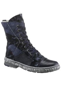 KRISBUT Damen Winterboots, Gr. 36, blau, Leder, tarnfarben, sportlich, Schuhe