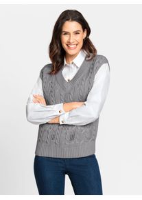 Inspirationen Damen Pullunder "Pullunder", grau, Gr. 40, unifarben, 50% Baumwolle, 50% Polyacryl, Pullover