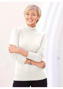 Casual Looks Damen Rollkragenpullover "Pullover", weiß, Gr. 36, unifarben, 50% Baumwolle, 50% Polyacryl, Pullover
