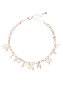 Lascana Damen Fußkette mit Anhänger, rosa, feminin, glänzend, Metall, Fußkettchen, mit Anhängern, Fußkettchen-Armband, Fußkettchen mit Anhänger