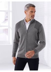 CLASSIC Herren Strickjacke, grau, Gr. 58, meliert, 100% Polyacryl, Strickjacken