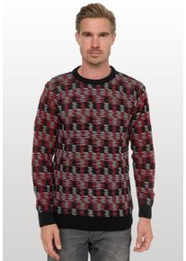 Rusty Neal Herren Strickpullover, schwarz, casual, Gr. XL, 70% Polyacryl, 30% Baumwolle, Pullover, mit schöner Musterung