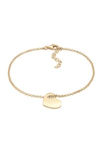 Elli Damen Armband "Herz Anhänger Symbol Liebe 925 Silber", 20cm,mit Steinen, Silber 925 (Sterlingsilber), gold, Silber 925 (Sterlingsilber),
