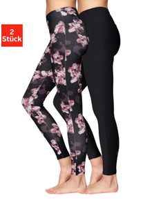 H.I.S. H.I.S Damen Leggings, Gr. 32, schwarz, Feinstrick, Obermaterial: 92% Baumwolle, 8% Elasthan, bedruckt, unifarben, Basic, Hosen, in bedruckt und uni