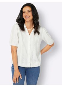 Inspirationen Damen Schlupfbluse, beige, Gr. 36, unifarben, 97% Polyester, 3% Elasthan, Blusen
