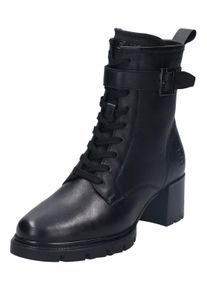 Bagatt Damen Schnürstiefelette, Gr. 41, schwarz, Leder, klassisch, Schuhe