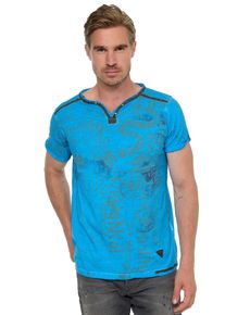 Rusty Neal Herren T-Shirt, blau, Gr. XL, unifarben, 100% Baumwolle, Shirts, mit Allover-Druck