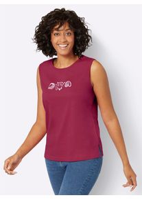 Casual Looks Damen Shirttop, lila, Gr. 36, unifarben, gemustert, 100% Baumwolle, Tops