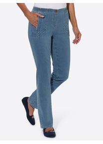 Classic Basics Damen Schlupfjeans, blau, Gr. 20, unifarben, 81% Baumwolle, 17% Polyester, 2% Elasthan, Jeans