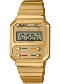 CASIO VINTAGE Damen Chronograph, gold, Armbanduhren, Quarzuhr, Armbanduhr, Damen, Herren, digital, retro, Stoppfunktion